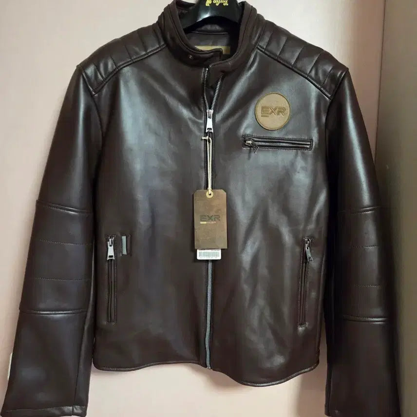 [BUNJANG] EXR Brown Leather Jacket / EXR 가죽 자켓 브라운