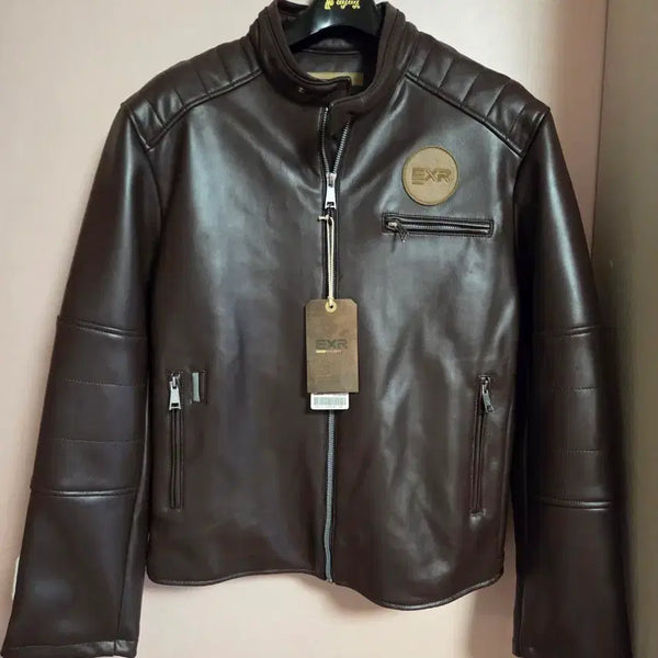 [BUNJANG] EXR Brown Leather Jacket / EXR 가죽 자켓 브라운