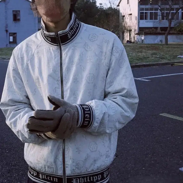 [BUNJANG] Philipp Plein White Skull Monogram Jacket XL / (백화점 정품)필립플레인 화이트 스컬 모노그램 자켓(No.175)