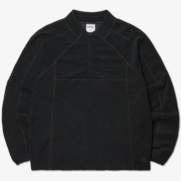 [BUNJANG] NOMANUAL Heavy Waffle Half Zip-Up Black / 노매뉴얼_HEAVY WAFFLE HALF ZIP-UP - BLACK