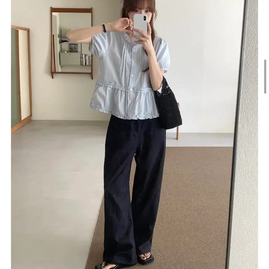 [BUNJANG] Marirround Summer Non-Fade Wide Pants Short Version / 메리어라운드 썸머 논페이드 와이드 팬츠 숏버전