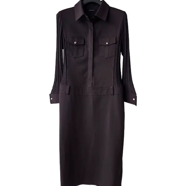 [BUNJANG] She's Miss Knit-Panel Dress Brown / F/ 쉬즈미스 브라운 니트배색 원피스