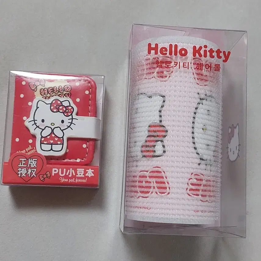 [BUNJANG] Hello Kitty Mini Notebook & Large Hair Roll Set / 헬로키티 미니 수첩, 대왕 헤어롤 세트