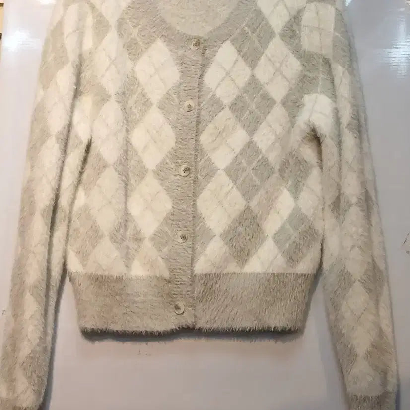 [BUNJANG] SPAO Argyle Pattern Knit Cardigan (S) / SPAO 아가일 패턴 니트 가디건 (S)