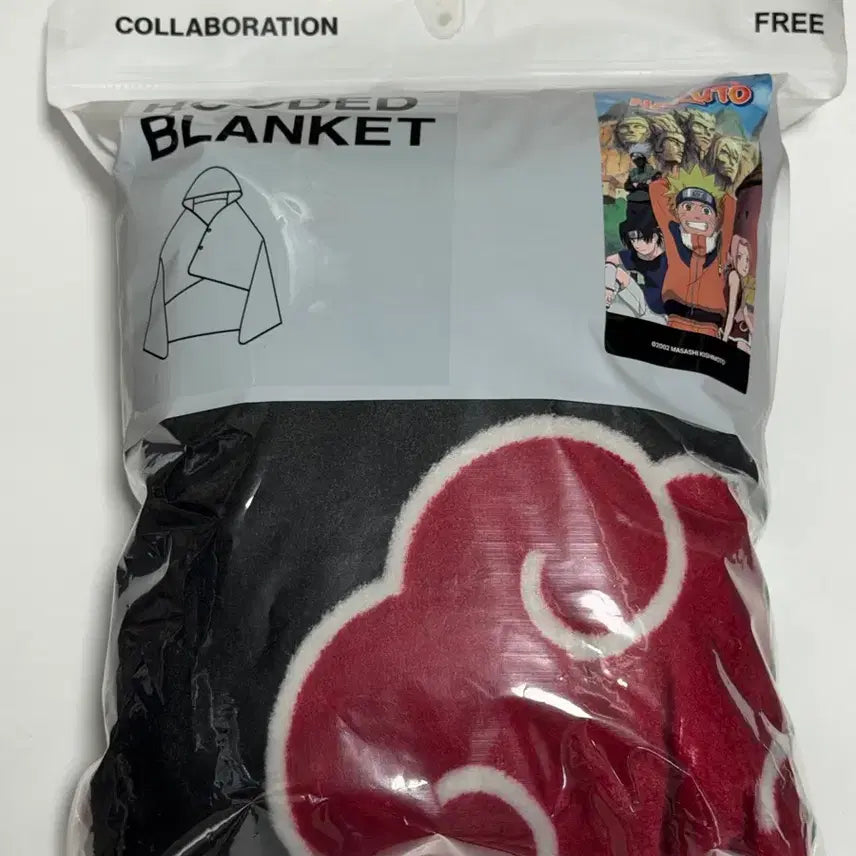 [BUNJANG] SPAO Naruto Akatsuki Hooded Blanket / 스파오 나루토 아카츠키 후드 담요