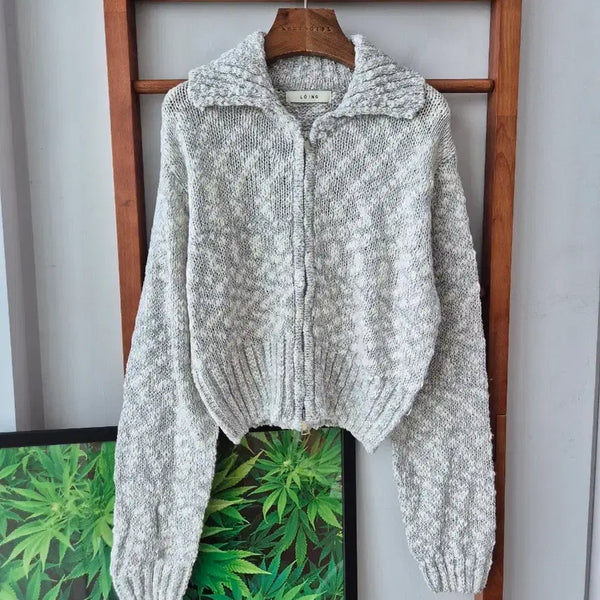 [BUNJANG] LOING Zip-Up Knit Vest Light Gray / (새상품) LOING 양지퍼 집업 니트 연그레이