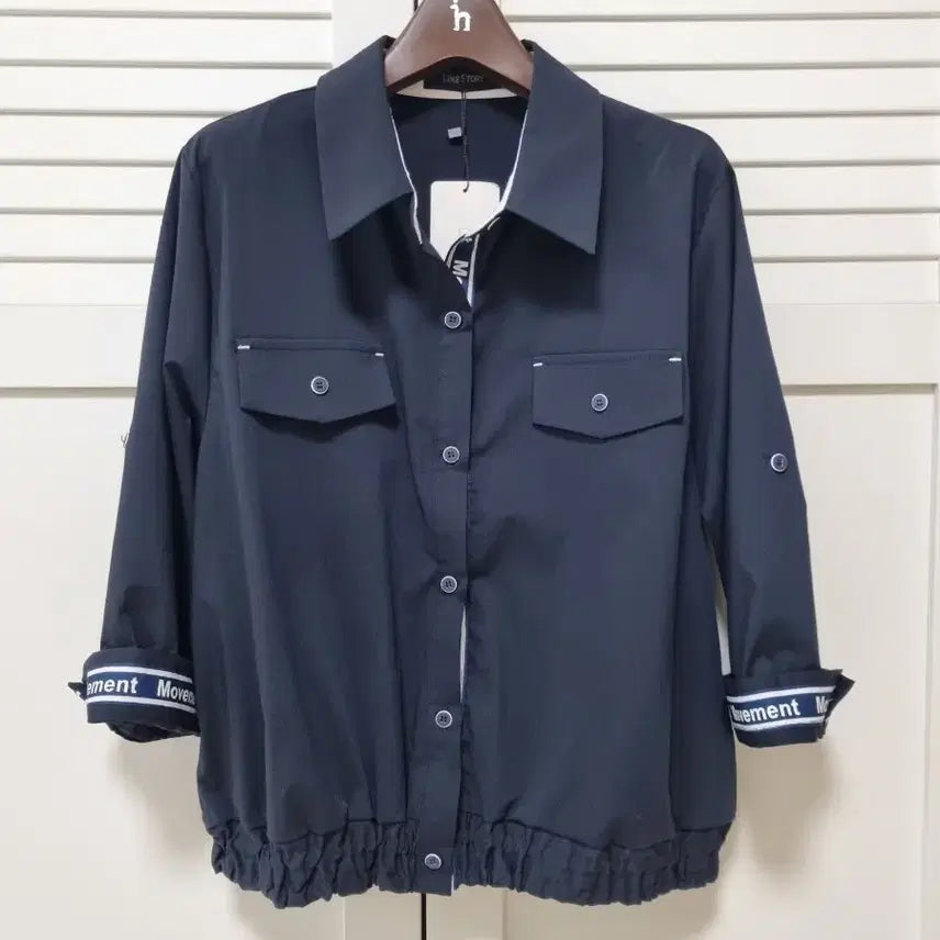 [BUNJANG] Lime Story Navy Roll-Up Sleeve Cropped Banding Jacket / (택있는새제품)라임스토리 소매롤업 밑단밴딩 자켓(7~8부소매).네이비.프리사이즈