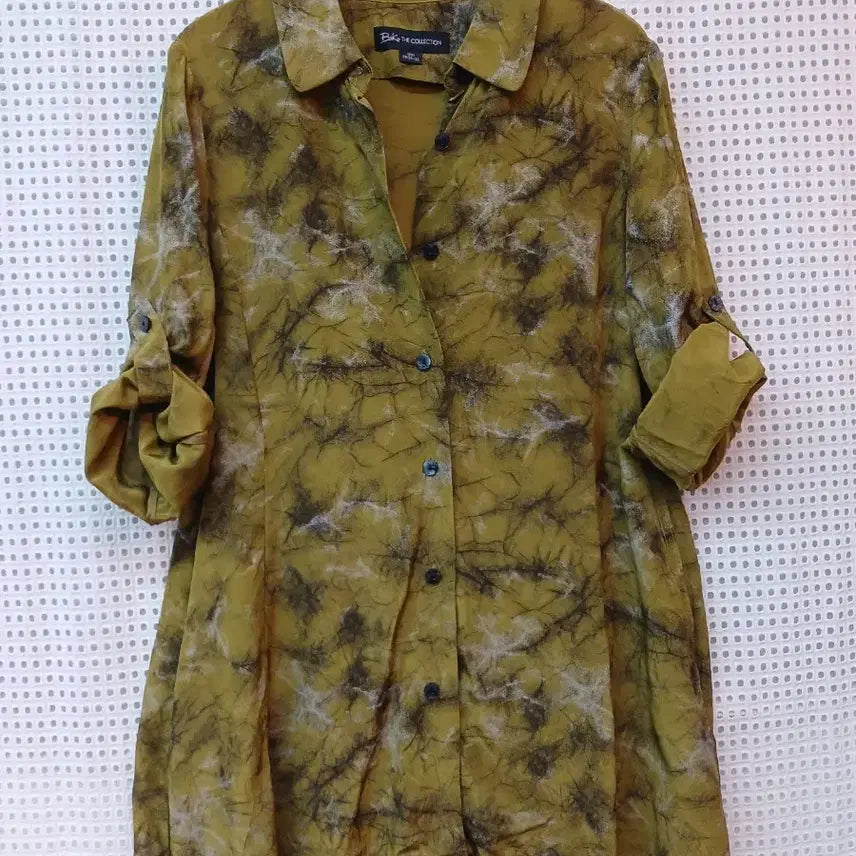 [BUNJANG] Choi Bok Ho Olive Green Rayon Shirt / 최복호  올리브 그린 레이온셔츠 66