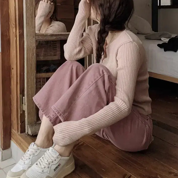 [BUNJANG] Slowand Today Mute Pink Dyeing Denim Pants Basic S / 슬로우앤드 슬앤 투데이 뮤트핑크 다잉데님팬츠 베이직 S