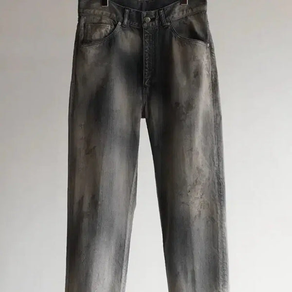 [BUNJANG] Ancellm Aging 5p Straight Denim Black / (3) 안셀름 에이징 5p 스트레이트 데님 블랙