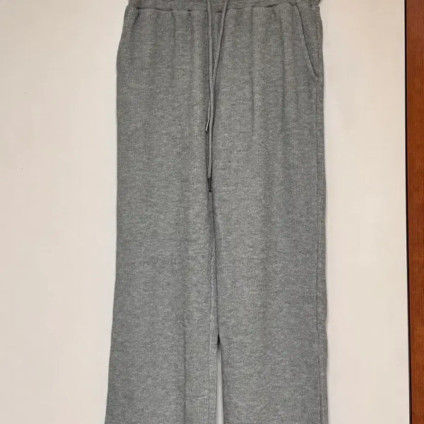 [BUNJANG] Knit Wide Pants Gray / (새것)니트 밴딩 와이드 팬츠 그레이