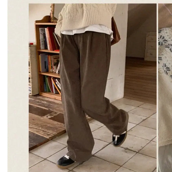[BUNJANG] Grace Muse Corduroy Wide Pants (Chocolate) / (새것)그레이스뮤즈 코듀로이 와이드 팬츠 초코색