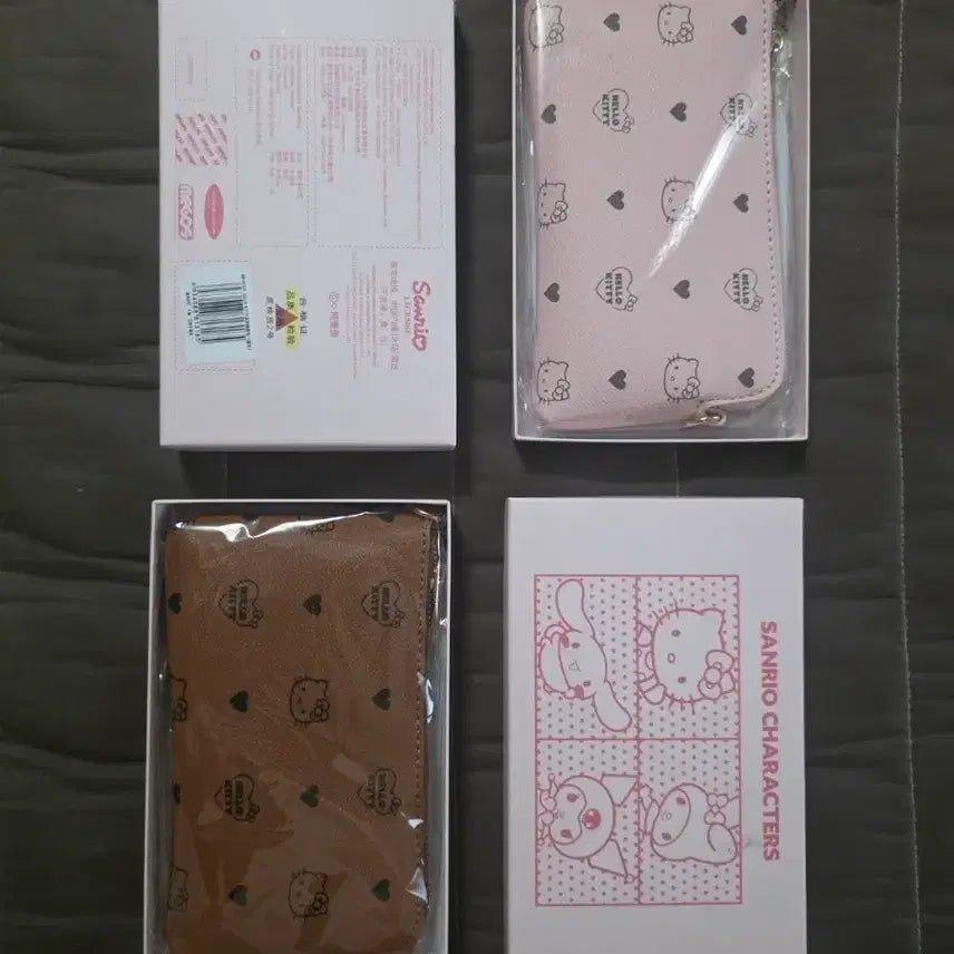 [BUNJANG] Sanrio Hello Kitty Pouch Set (MCM Style) - Pink/Brown / [ MCM 파우치 스타일 ] 산리오 헬로키티 지갑 핑크/브라운