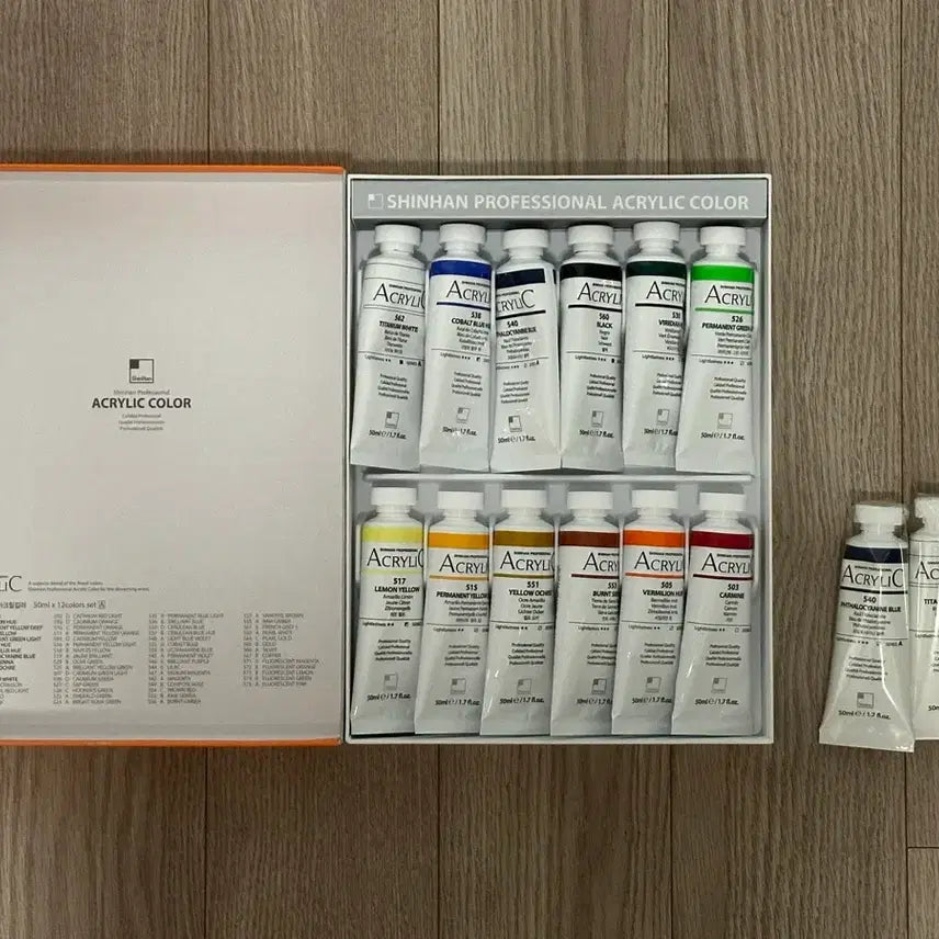 [BUNJANG] Shinhan Professional Acrylic Paint 12 Color Set / 신한 전문가용 아크릴 물감 12색 세트