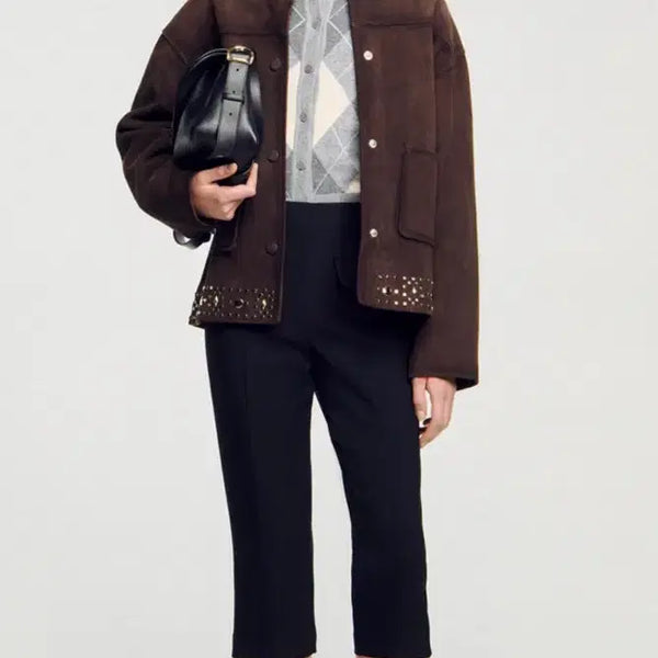[BUNJANG] Sandro Argyle Wool Cashmere Cardigan / 산드로 아가일 울캐시미어 가디건