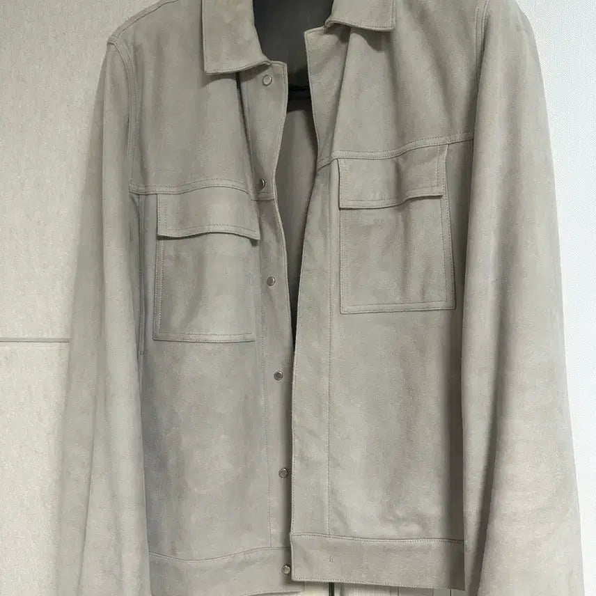 [BUNJANG] Theory Suede Jacket Light Gray (M) / 띠어리 스웨이드 자켓(m)