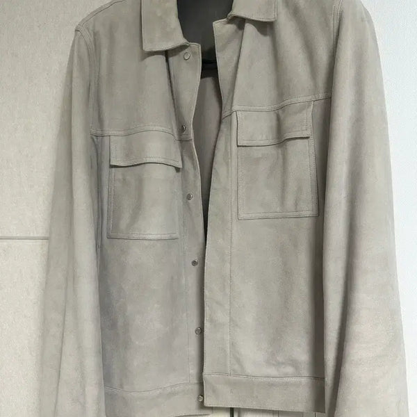[BUNJANG] Theory Suede Jacket Light Gray (M) / 띠어리 스웨이드 자켓(m)