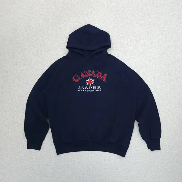 [BUNJANG] Vintage Fleece Lined Hoodie Navy / (M)CANADA 여성 빈티지 기모 후드티 네이비 W4711