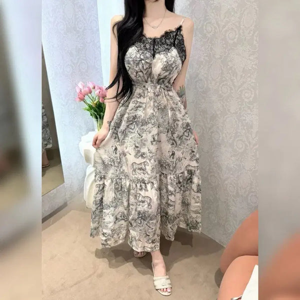 [BUNJANG] Tualet Lace Silk Dress - Gray (New) / [새상품] 뜨왈드 레이스 실크원피스