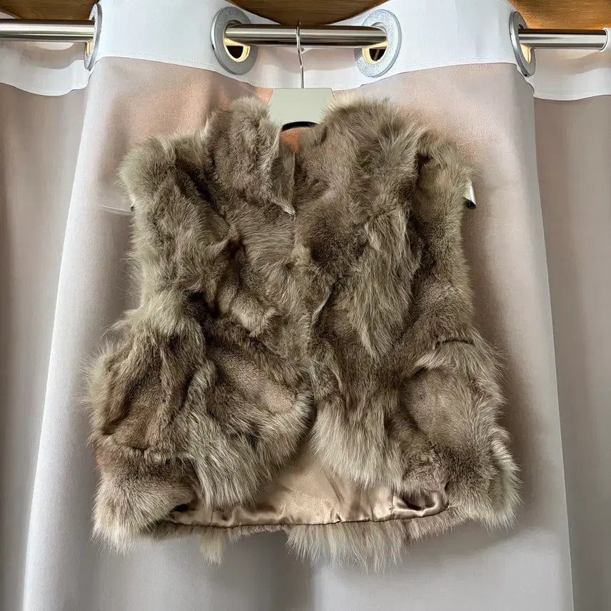 [BUNJANG] Bertine Fox Fur Vest / 베르틴 BERTINE 폭스 퍼, 여우털 조끼 s