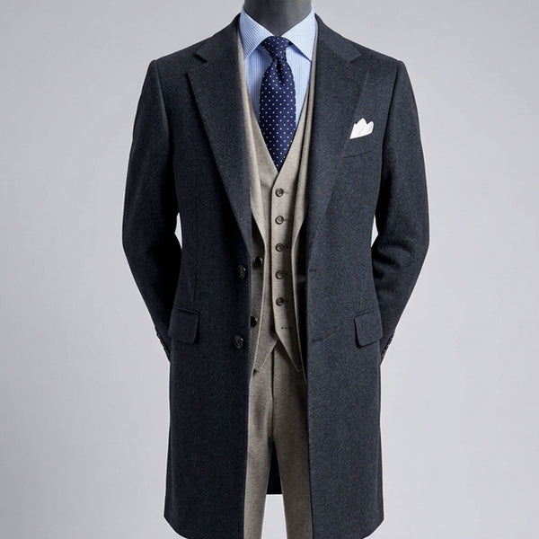 [BUNJANG] Galaxy Suggello 100% Cashmere Single Coat Charcoal Gray Size 48 / 갤럭시 / 수젤로 메인 캐시미어 100% 차콜 그레이 싱글 코트 / 48 [100-103]