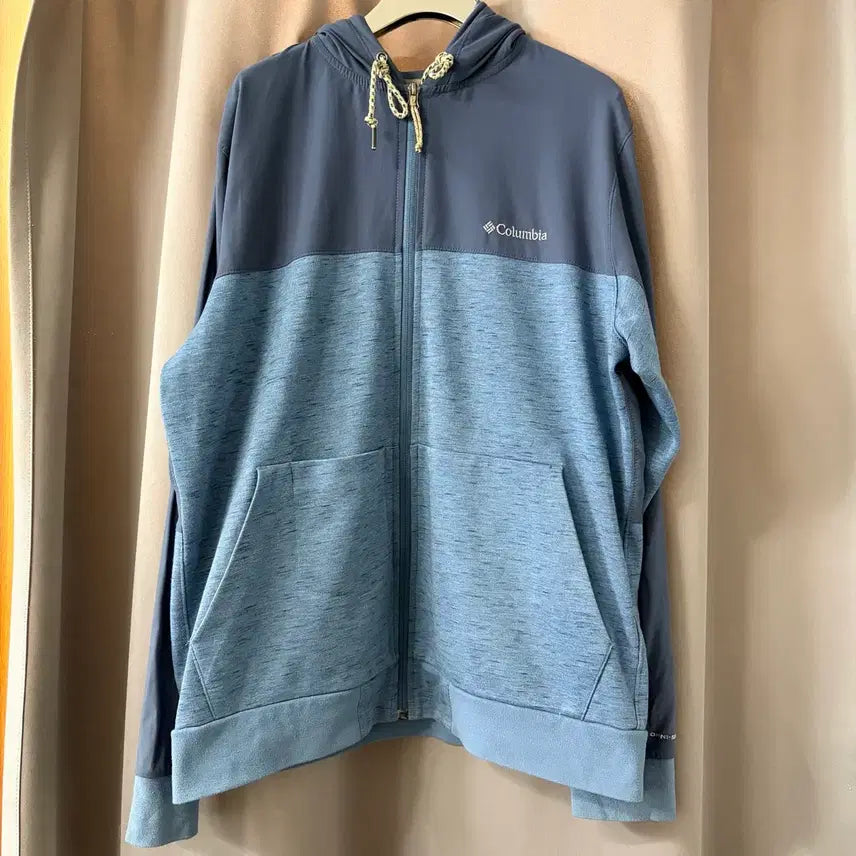 [BUNJANG] Columbia Two-Tone Hooded Zip-Up Jacket Blue / 컬럼비아 후드집업 블루