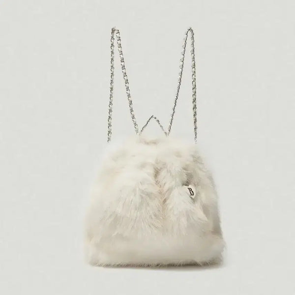 [BUNJANG] The Barnet Faux Fur Backpack Ivory / 더바넷 퍼 백팩 아이보리