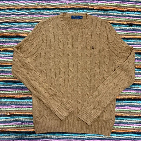 [BUNJANG] Polo Ralph Lauren Cable Knit Sweater Beige / M) 폴로 랄프로렌 케이블 꽈배기 니트 베이지