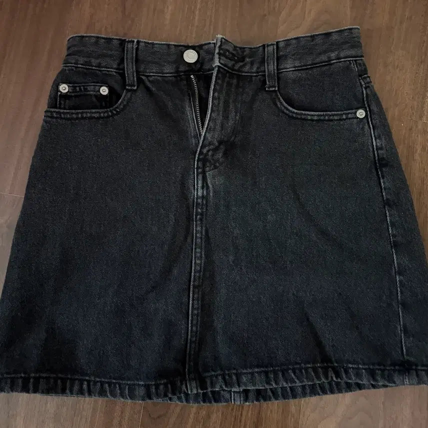 [BUNJANG] Black Denim Mini Skirt / 흑청 데님 스커트 치마