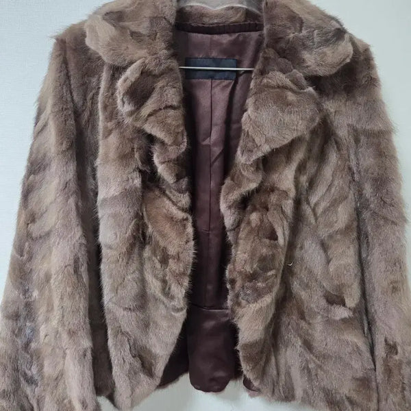 [BUNJANG] Mink Fur Coat Brown / 밍크 코트 브라운 프리사이즈