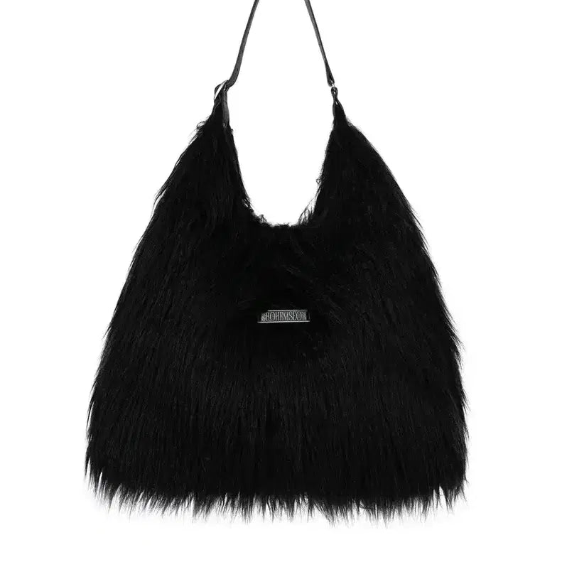 [BUNJANG] Bohemian Seoul Long Hair Strap Hobo Bag Black / 보헴서 보헤미안서울 롱헤어 스트랩 호보백 블랙 LONG HAIR STRAP HOBO BAG, BLACK