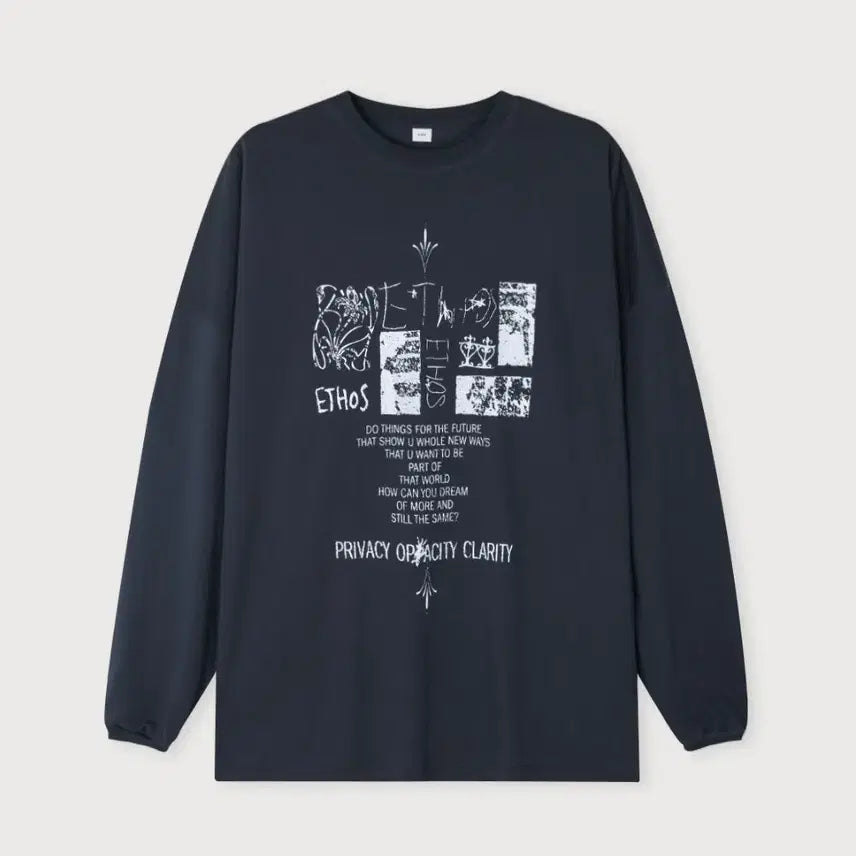 [BUNJANG] Ethos VANTE Long Sleeve Top Charcoal Navy / 에토스 VANTE LONG SLEEVE TOP 차콜네이비