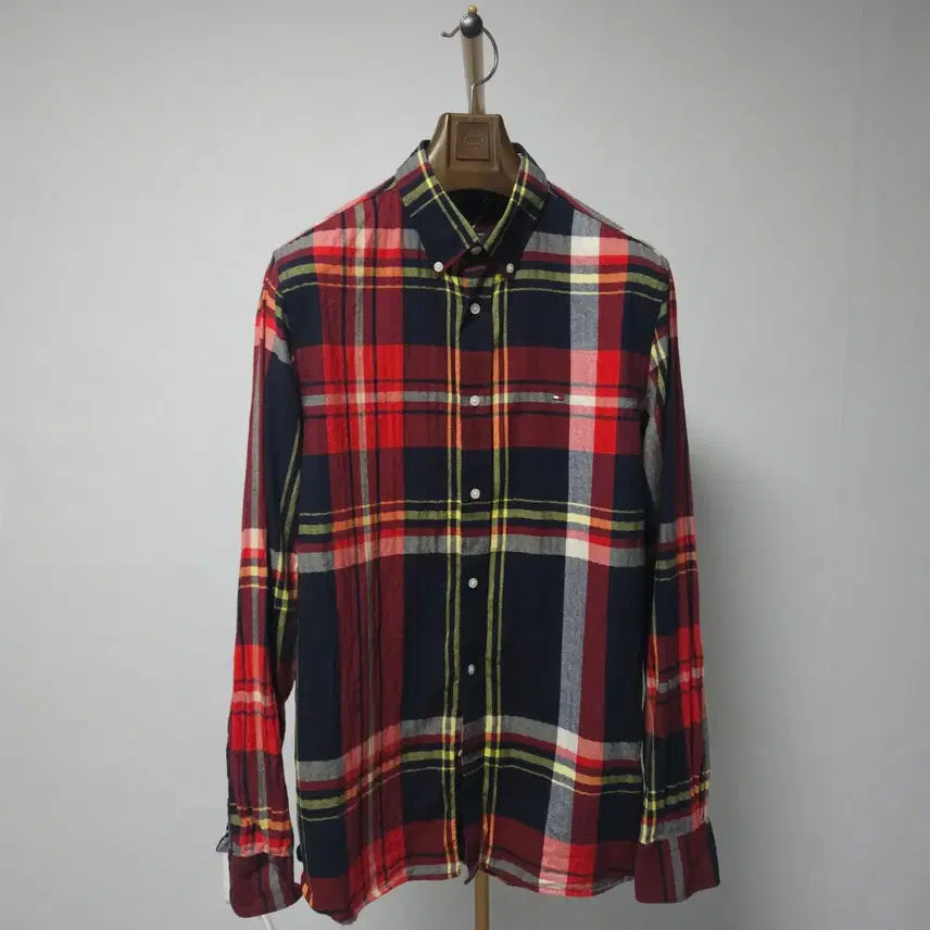 [BUNJANG] Tommy Hilfiger Men's Cotton Cashmere Check Shirt / M ) 타미힐피거 남성 코튼 캐시미어 체크 셔츠
