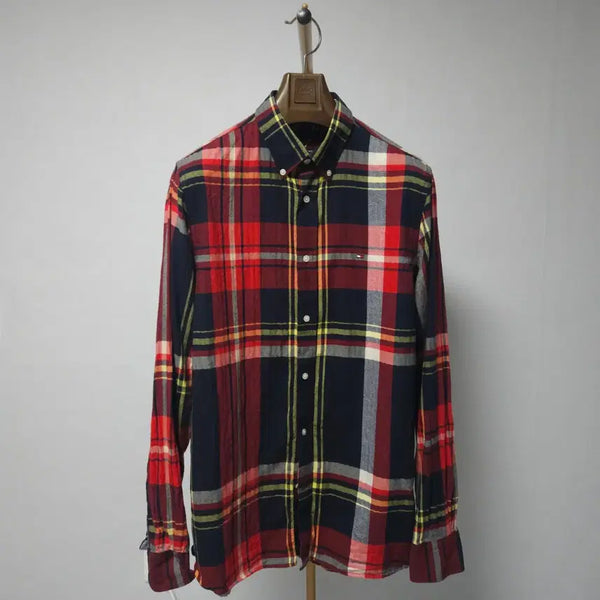 [BUNJANG] Tommy Hilfiger Men's Cotton Cashmere Check Shirt / M ) 타미힐피거 남성 코튼 캐시미어 체크 셔츠