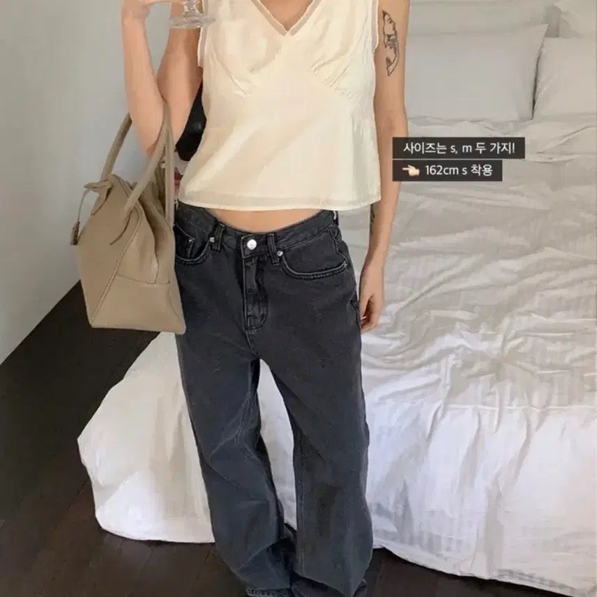 [BUNJANG] Noirnine Lace Bustier Sleeveless Blouse / noirnine 누아르나인 뷔스티에 레이스 슬리브리스 나시 블라우스 S