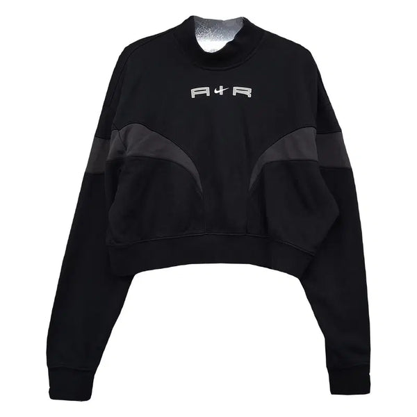 [BUNJANG] Nike Women's Black Cotton Crop Logo Printing Sweatshirt S / 나이키 여성 블랙 코튼 크롭 로고 프린팅 맨투맨 S