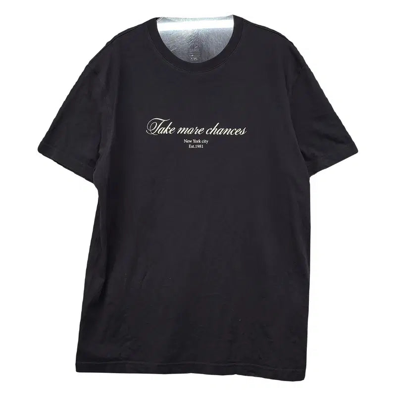 [BUNJANG] Giordano Printing Black T-Shirt Large / 지오다노 프린팅 블랙 반팔티 LARGE