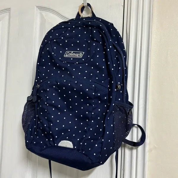 [BUNJANG] Coleman Navy Dot Backpack / 콜맨 네이비 도트 백팩 | 가방 일본 빈티지 하구미 모리걸 카메 마루