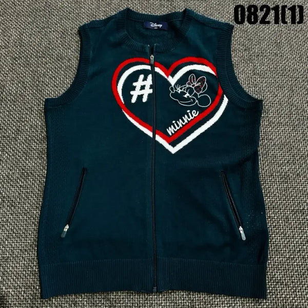[BUNJANG] Disney Minnie Mouse Zip-Up Knit Vest Size 100 / 디즈니 미니마우스 집업 니트 조끼 100