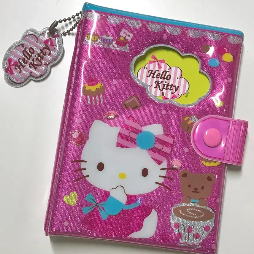 [BUNJANG] Sanrio Hello Kitty Classic Pink Glitter Diary Binder / 헬로키티 고전 핑크 글리터 다이어리 희귀 갸루 딸기우유 바인더 키티 산리오 피규어 치이카와
