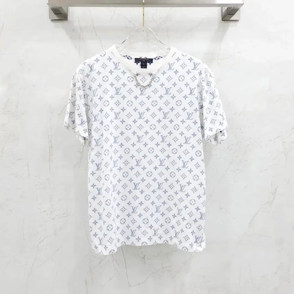 [BUNJANG] Louis Vuitton LV Escale Printed Monogram Short Sleeve T-Shirt / M / 루이비통 LV 에스칼 프린티드 모노그램 반팔 티셔츠