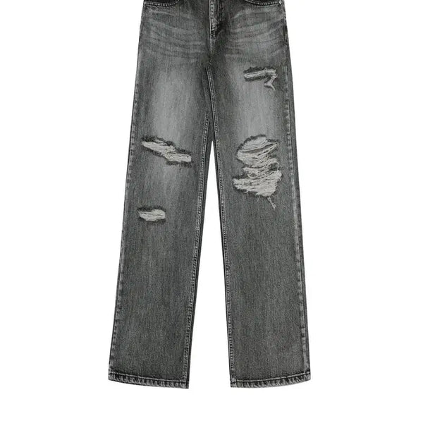 [BUNJANG] Bohemse Highlight Damage Wide Pants Gray / 보헴서 HIGHLIGHT DAMAGE WIDE PANTS,GRAY