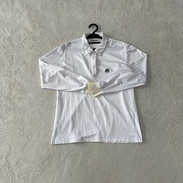 [BUNJANG] Men's Black and White Long-Sleeve Polo Shirt M / M 블랙앤화이트 남성 긴팔카라티셔츠 95 골프