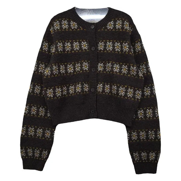 [BUNJANG] 8seconds Brown Vintage Oversized Knit Cardigan L / 에잇세컨즈 브라운 빈티지 오버핏 니트 가디건 L