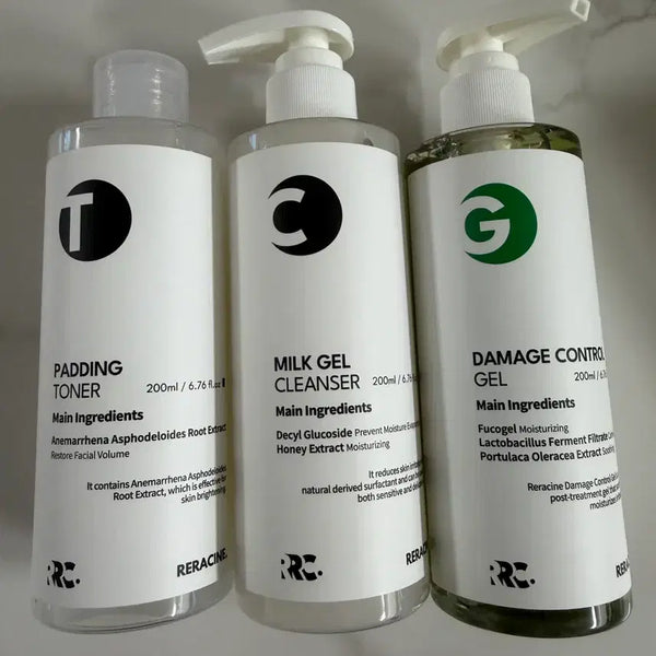 [BUNJANG] Lyrasin 3-Piece Set: Padding Toner, Milk Gel Cleanser, Damage Control Gel / 리라신 3종 세트 패딩토너 밀크젤클렌저 데미지컨트롤겔