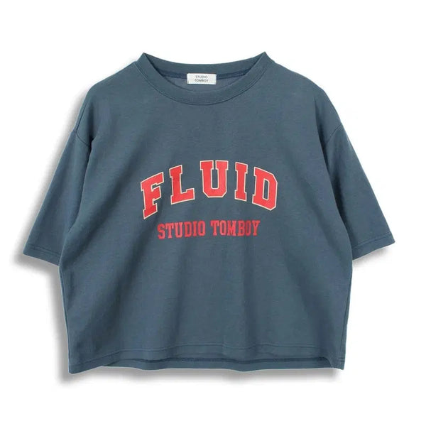 [BUNJANG] Studio Tomboy Cotton Poly Nylon Rayon Cropped Short Sleeve T-Shirt / 스튜디오 톰보이 (WOMEN - F) 코튼 폴리 나일론 레이온 크롭 반팔 티셔츠