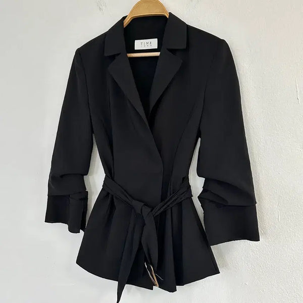 [BUNJANG] TIME BY e.land Shirring Belted Jacket / 한섬 타임 셔링 벨티드 자켓