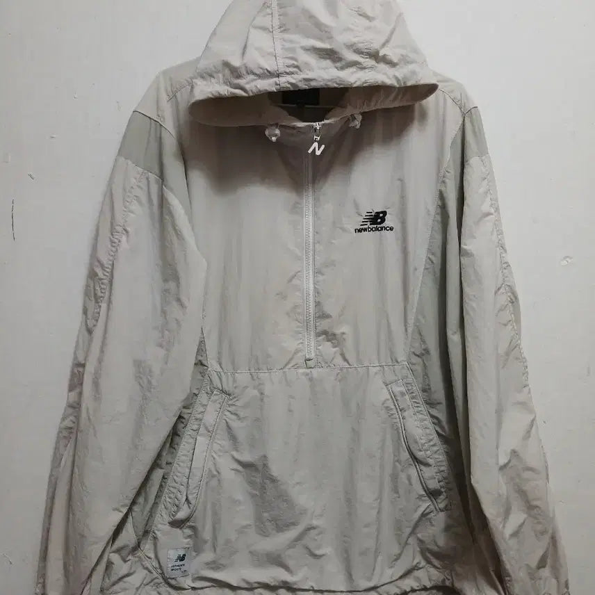[BUNJANG] New Balance Men's Windbreaker Jacket Beige XL / 뉴발란스 남성 바람막이 자켓 점퍼 사이즈 XL 105