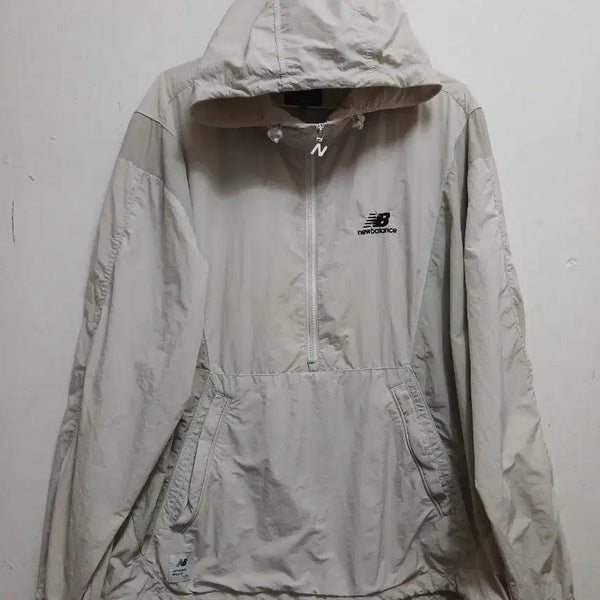 [BUNJANG] New Balance Men's Windbreaker Jacket Beige XL / 뉴발란스 남성 바람막이 자켓 점퍼 사이즈 XL 105