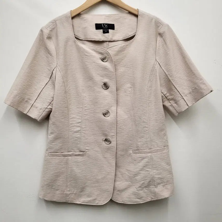[BUNJANG] Vera Wang Linen Short Sleeve Jacket / 베라왕 린넨 반팔 자켓